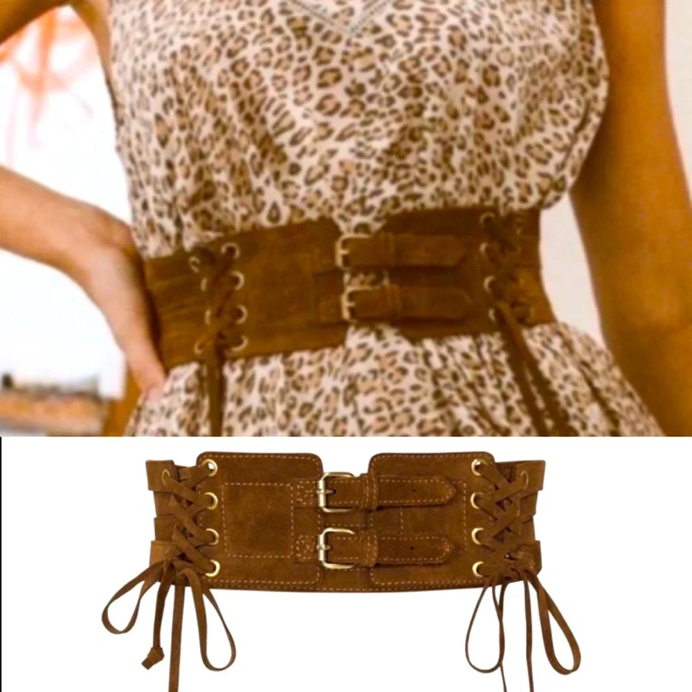 ISO Spell Josephine Suede Tie Adjustable Lace-Up Belt Small S - Picture 1 of 5